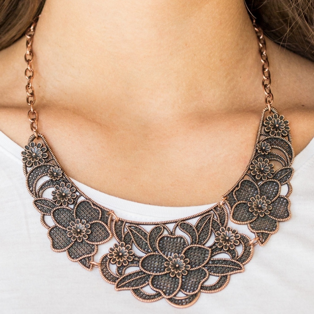 Necklace & Earrings - Petunia Paradise Copper